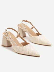 Tacones con tiras entrelazadas - Sandalias bohemias de verano para mujer - Beis - Ver 5