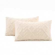 Decorative Faux Wool Pillow Covers, Soft Short Plush Square Pattern Cushion Covers, Modern Decor For Sofa, Home Bedroom, Dorm Use,Fall Decor,Autumn Decor,Room Decor - Beige - View 17