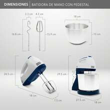 RCA Batidora de Pedestal RC-67SS de 120W con 6 Velocidades Ajustables, Tazón de 2.5L de Acero Inoxidable, Accesorios para Amasar, Batir y Mezclar, Diseño Elegante en Negro y Acero Inoxidable - 1 - Ver 4
