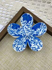 1 pieza/5 piezas/9 piezas Pinza de pelo de plástico ABS con estampado floral, impresión UV, adecuada para playa, viaje, fiesta, vacaciones, vuelta al cole, accesorios de pelo elegantes y frescos, pinzas de pelo elegantes, pasador de pelo de invierno