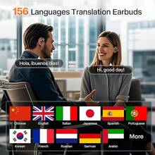 Auriculares de Traducción en Tiempo Real – Auriculares Traductores de 156 Idiomas, Aplicación Gratuita con 4 Modos Inteligentes y Asistente de IA, Auricular Abierto Ultraligero para Viajes, Negocios y Aprendizaje de Idiomas (Negro Tinta) - Tinta negra - Ver 5