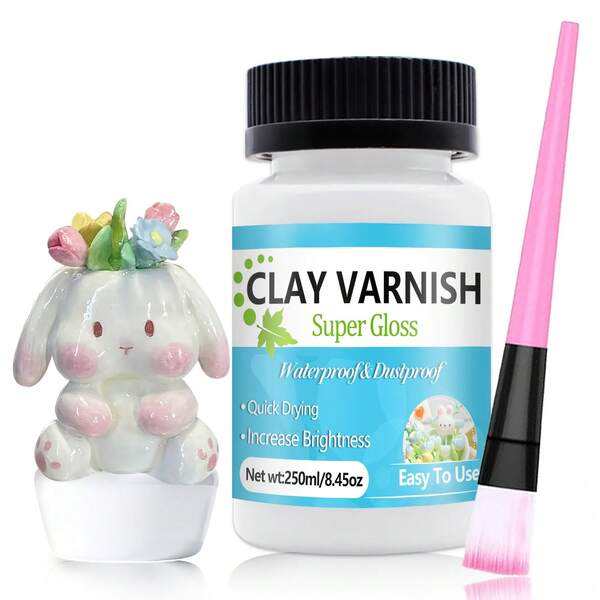 Vernice lucida per argilla ad asciugatura all'aria potenziata, 150ml/250ml, Smalto per argilla ad asciugatura all'aria, Sigillante per ceramica e vernice acrilica, Incolore, Finitura lucida, Resistente ai graffi