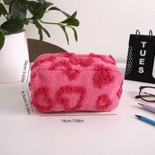 1 Peça Estojo de Lápis Fofo em Formato de Coração, Bolsa de Armazenamento de Artigos de Papelaria para Estudantes, Nécessaire