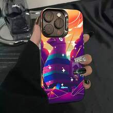 1 pezzo Custodia per telefono Fornite, custodia per telefono con motivo IMD e guscio argentato, compatibile con 16, 15, 14, 13, 12, 11 Pro Max Plus, compatibile con custodia 17, custodia 17 Pro, custodia 17 Pro Max