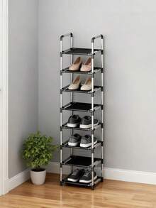 1 Stück kleiner Schuhablage mit einer Reihe, 28 cm breit, selbstmontiert, aus Metallrohren und Vliesstoff gefertigt, verbessert den Platz, einfach und staubdicht, stabil, modisch, leicht zu demontieren und montieren, tragbar, geeignet für Wohnzimmer, Schlafzimmer, Eingang, Büro, Zuhause, mehrstufige Aufbewahrung, Festgeschenk, Weihnachtsgeschenk, Kindergeschenk