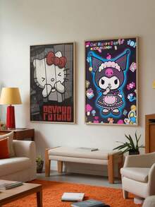 SANRIO 1张无框Hello Kitty Kuromi海报，艺术品，家居装饰，易于悬挂，适合客厅、办公室和家居装饰，具有艺术价值，是房间装饰的完美选择 - 彩色 - 查看 4