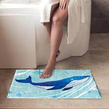 1 szt. mata podłogowa w stylu wieloryba i morza, dywan przypominający wełnę, wysoka absorpcja wody, łatwa do czyszczenia, odpowiednia do dekoracji domu, gospodarstwa wiejskiego, na werandę, do wnętrz, dekoracji pokoju, kuchni, jadalni, małego biura/biura domowego, do zlewu, pralni, mata podłogowa, mata kuchenna i nie tylko. - Wielokolorowe - Zobacz 2
