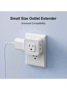 Wall Power Strip Extender With Plug, Multiple Socket Extender With 5 AC Outlets, Small Power Strip Splitter For Travel, Home, Office, Dorm - US A Type Plug(110-127V) - View 7