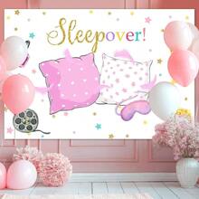 Sleepover - Cojn de pijama para de pijamas, color rosa, decoracin para de pijamas, decoracin de de pijamas, fondo, decoracin para tartas, mesa de estudio 1, 5x 0, 9 - rosa - Ver 4