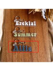 1 Pc Custom Acrylic Bag Tag Keychain 3D Backpack Tags Kids Tags Keychain Acrylic Name Tag Lunch Box Tag Luggage Tag Diaper Bag Tag Kids Backpack Tag Gift For Mom,Customized Keychains & Accessories,Easy Comfort,Apparel Accessories,Chic Autumn,Boyfriend,Girlfriend,Family,Friends - Silvery - View 45