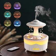 Essential Oil Diffuser: 550ml Water Drip Rain Humidifier Air Humidifier, Aroma Diffuser - Colors With Remote Control Timer, For Home And Office (White) - 白色的 - 查看 3