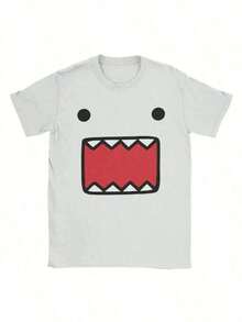 Adult Short Sleeve Cotton T-Shirt, Crew Neck, With Domokun Babyface Y2k Printcamisas Para Hombre  Mens Clothes - 白色 - 查看 7
