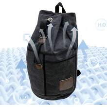 Mochila de viaje para portátil para hombre Bolsa de viaje Mochila Organizador de almacenamiento Mochila Lona Bolsa de viaje de gran capacidad para viajes de escalada en roca a la deriva - Negro - Ver 10