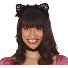 Fiestas Guirca Faixa de cabeça de pelúcia com orelhas de leopardo para fantasias infantis e festas temáticas, acessório de tecido com estampa de leopardo, ideal para comemorações, carnaval e eventos divertidos - Frete grátis ✅ Entrega em 24/48 horas para Espanha (península)