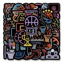 50pcs/Pack Cute Neon Basketball Retro  Aesthetic Doodle Stickers, Adorable Cartoon Fun Aesthetic Label Stickers For Scrapbooking, Self-Adhesive Stationery, Cards, Envelopes, Guitars, Decorations, Gifts For Teens, Parties, Rewards, Encouragement, New Year, Winter 0TNI - 彩色 - 查看 9