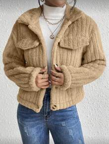 Women Coats - Khaki - View 3