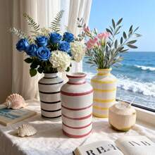 1 vaso de cerâmica pintado à mão, adequado para decoração de mesa e arranjos florais para festas