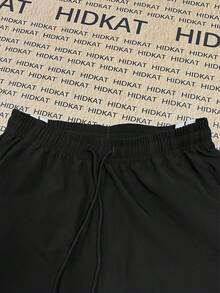 时尚拼接女士长裤，宽松长款，撞色拼接设计，提升叠穿造型，适合日常通勤和休闲穿着，黑色春季款 - 黑色 - 查看 4