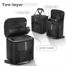 Carrying Bag Compatible With BLUETTI AC180 Portable Power Station Travel Storage Case Cover For Power Supply Charging Cable And Accessories Black Carry Bag