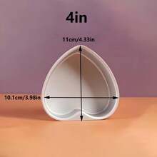 1个/3个/4个装心形蛋糕模具，铝制心形蛋糕模具，烘焙模具，固定底蛋糕甜点烘焙模具，蛋糕模具，厨房用具，烘焙模具