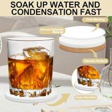 25 Pack Ceramic Coasters 4 Inch Round Sublimation Blanks Coasters White Glossy Glazed Ceramic Tiles With 25 Cork Backing Pads For Sublimation Ink Painting Thermal Transfer Art Projects