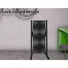 Expandable Fence Gate Garden Security Gates Metal Retractable Baby Gate Dog Barrier Gate Indoor Outdoor Safety Barrier Traffic Expandable Barrier Gate Black - Black - View 7