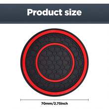 2PCS Car Cup Holder Coasters |   2.75 Non-Slip Anti-Dust Mats Car Interiors |   Inserts (Red) - Red - View 2