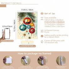 1 pieza Arte de lienzo vintage navideño con estilo elegante - Decoración de pared moderna sin marco, adecuado para decoración del hogar, decoración de habitación, decoración de dormitorio, decoración de sala de estar, decoración de baño, decoración de pared, decoraciones navideñas para el hogar, opcional con marco de pared - Multicolor - Ver 18