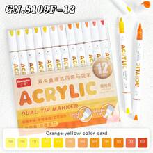 1pc Dual-Tip Acrylic Marker Pen, Soft Chisel Tip Brush Pen, Versatile For Coloring, Watercolor, DIY, Journaling, Graffiti, Art Painting, School Supplies