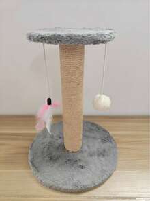 这款垂直猫抓柱采用耐用的剑麻绳制成，不易沾染碎屑，让猫咪可以尽情玩耍消磨时间。小型猫树适合公寓饲养，配有绒球和羽毛玩具，是送给小猫的绝佳礼物。
