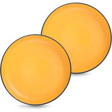 8inch Porcelain Dessert Set Microwave And Dishwasher  Lightweight For Pizza Pasta Bread Snacks Salad Yellow