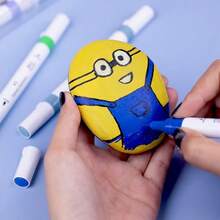 Acrylic Paint Markers Set Of 36 Colours Dual Tip Brush And Fine Paint Pens Permanent After Dry  For Rock Glass Ceramic Wood Fabric Plastic And DIY Crafts