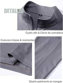 LECOONMX Playera de Protección UV Hombre Manga Larga Camiseta Deportiva contra Solar UPF 50+ para Senderismo Pesca Correr Outdoor Acuatica Natación - Gris Oscuro - Ver 5