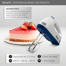 RCA Batidora de Pedestal RC-67SS de 120W con 6 Velocidades Ajustables, Tazón de 2.5L de Acero Inoxidable, Accesorios para Amasar, Batir y Mezclar, Diseño Elegante en Negro y Acero Inoxidable - 1 - Ver 5