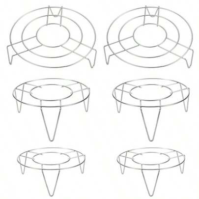 TOMVAES 6Pcs Stainless Steel Steaming Rack MultiPurpose Cooking Cooling Racks Stand Steaming Air Fryer Accessories Kitchen Tools For Fryer Steamer Microwave Ovens Baking
