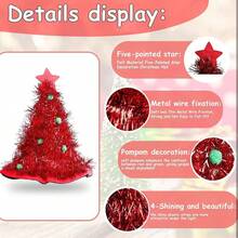 1pc Hat Resembling A Christmas Tree, Made Of Non Electric, Feather Free, Plastic Material That Can Be Hand Washed, Is A Holiday Decorative Hat Suitable For Holiday Photos And Christmas Gift Home Decor Christmas Decorations Room Decor Winter