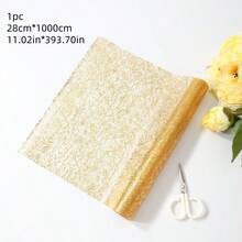 1 卷金色高端时尚艺术设计桌旗，适用于派对、婚礼和节日，圣诞节和万圣节日常家庭聚会的首选装饰桌椅，11*108.3 英寸 - 金色 - 查看 6