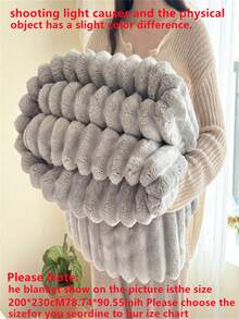 1pc Super Soft Striped Plush Blanket, Christmas Decor, Wide Stripe Faux Rabbit Fur Fleece Blanket, Pink Bedroom Decorative Throw, Milk Plush Flannel Cozy Blanket, Suitable For Halloween, Casual Nap, Office Nap, Room Decor