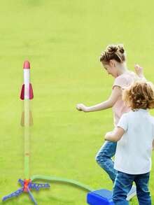 1 pieza Juguete de lanzamiento de cohete con pedal, juego interactivo para padres e hijos. Ángulo ajustable, se puede cambiar a múltiples ángulos para lanzar. Preparando regalos de cumpleaños y fiestas para niños (algunas partes se envían al azar) - Multicolor - Ver 4