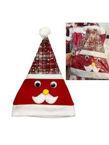 1pcs2025 Cross-Border Holiday Party Christmas Decoration New Product, Thick Red Christmas Hat, Suitable For All Ages.