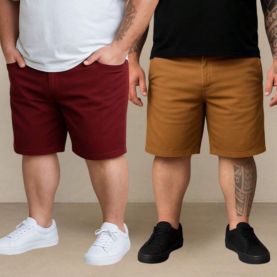 EVOLUTION PLAY Kit 2 Bermuda Shorts Twill Men's Plus Size 48 Or 58 Extra Large - Maple-ocher - View 1