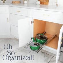 Hold Nâ€™ Storage Pull Out Cabinet Drawer Organizer Heavy Duty Slide Out Shelves 14â€ W X 21â€ D Requires At Least A 151 4â€ Cabinet Opening Steel Metal Chrome Finish