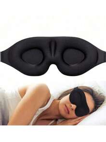 1pc 3D Sleep Mask Natural Sleeping Eye Mask Eyeshade Cover Shade Eye Patch Women Men Soft Portable Blindfold Travel Eyepatch,School,Back To School,Travel,Travel Essentials,Home Essentials,Eye Mask,Sleep Mask - Đen - Xem 1