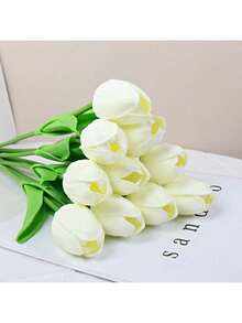 3pcs Artificial Tulip Flowers Decor, Home Decoration Accessories, Living Room & Bedroom Fake Flowers - Baby Pink - View 25