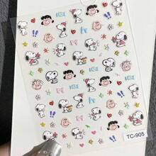 1 pieza Pegatinas de uñas 3D con relieve de  de dibujos animados lindos y encanto infantil [Aleatorio] - Multicolor - Ver 8