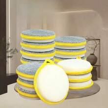 10-Sponge Wipe Yuanbao Towel Round Double-Sided Dishwashing Cloth Kitchen Cleaning Ball Household Rag Ball Non-Stick Oil Washing-Double-Sided Sponge Wipe