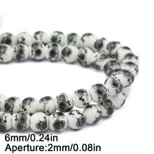 6/8/10mm Floral Patterned Ceramic Beads Mix, Round Loose Spacer Beads For Jewelry Making DIY Bracelets Necklaces