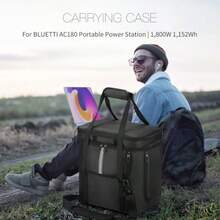 Carrying Bag Compatible With BLUETTI AC180 Portable Power Station Travel Storage Case Cover For Power Supply Charging Cable And Accessories Black Carry Bag