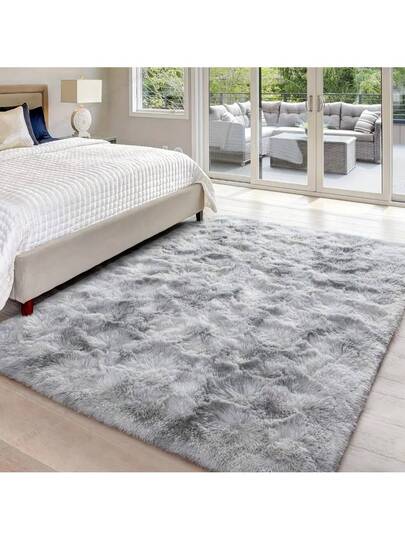[Luxurious Faux Fur Rug] 1pc, Luxurious Zachte Area Rug, Rectangle, Verlichting Gray, Tufted Polyester 100%, Fluffy, Non Shedding, Durable, Plush Feel, Easy To Clean, Versatile Living Room, Bedroom, Indoor Dry Clean Only view 4