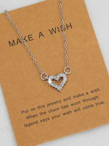 قلادة قلب مجوف عصرية بسيطة قطعة واحدة، مناسبة للارتداء اليومي (بدون بطاقة)